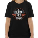 Eat. Sleep. Fly. Repeat. Vintage Aviation Unisex T-Shirt