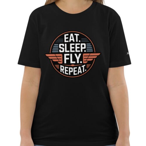 Eat. Sleep. Fly. Repeat. Vintage Aviation Unisex T-Shirt