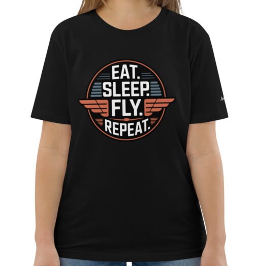 Eat. Sleep. Fly. Repeat. Vintage Aviation Unisex T-Shirt