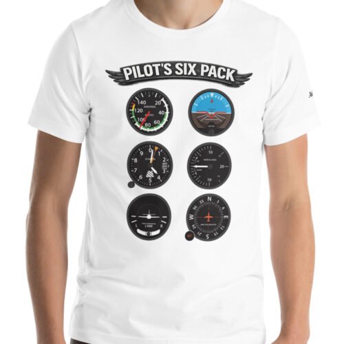 Pilots six pack t shirt flight instruments