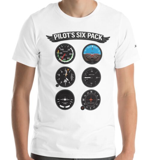 Pilots six pack t shirt flight instruments